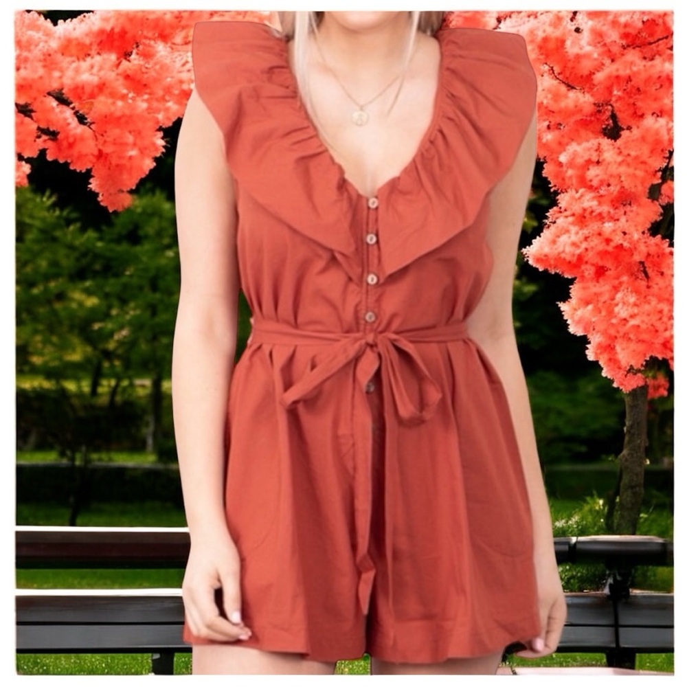 Free People The Darling Romper In Burned Sun Size L